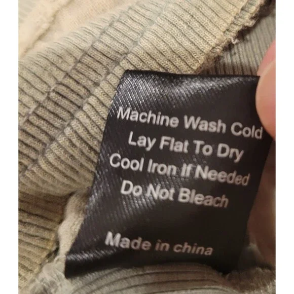 Nwot POL Ribbed Long Sleeve Henley Shirt Top Green Distressee Oversized Small - Picture 11 of 11